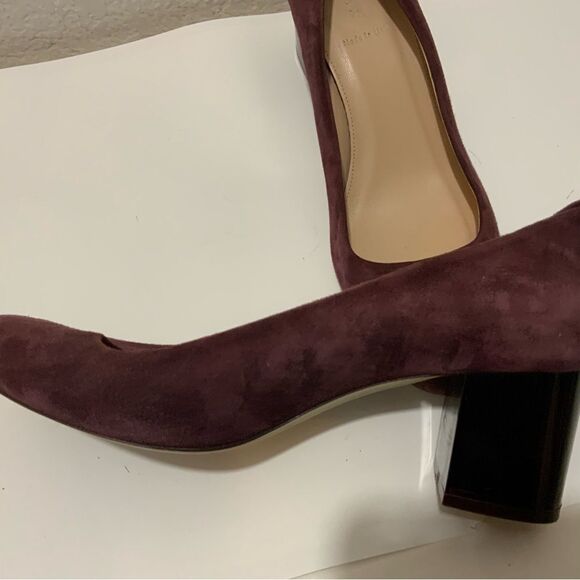 J Crew Womens size 9.5 Heels Pumps Suede Cabernet Shoes - Picture 9 of 12